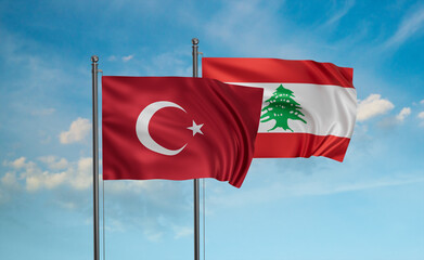 Lebanon and Turkey flag