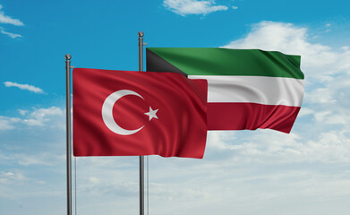 Kuwait and Turkey flag