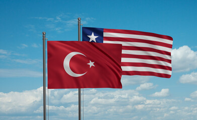 Liberia and Turkey flag