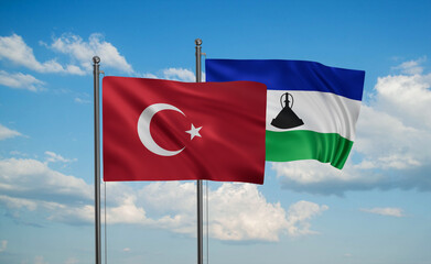 Lesotho and Turkey flag