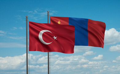 Mongolia and Turkey flag