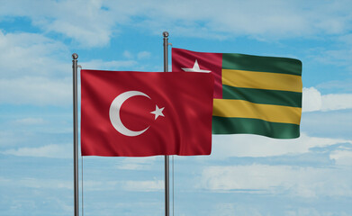 Togo and Turkey flag