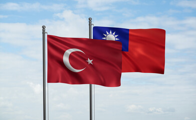 Taiwan and Turkey flag