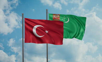 Turkmenistan and Turkey flag