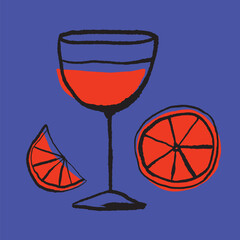Coctail. Hand drawin ink style. Vector design. EPS 10 vector 