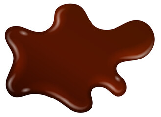 Brown sauce splash. Liquid chocolate sweet blob