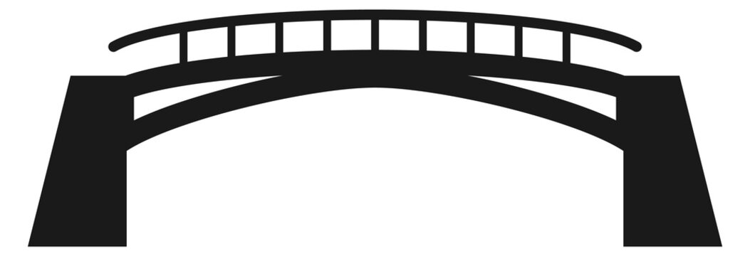 recommend clip art: Bridge icon. Urban water construction black silhouette