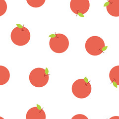 Red Apple Fruits Digital Paper. Apples on White Background.