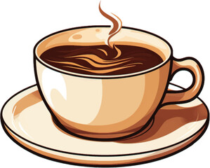 coffee clip art free vector art on, in the style of soft mist, minimalistic design, bold outline, light white and beige white background