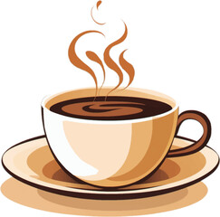 coffee clip art free vector art on, in the style of soft mist, minimalistic design, bold outline, light white and beige white background