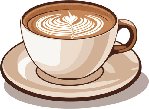 coffee clip art free vector art on, in the style of soft mist, minimalistic design, bold outline, light white and beige white background