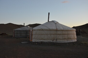 yurts in the desert