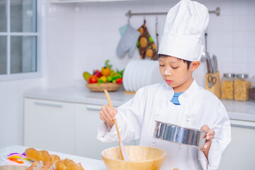 father and son cooking