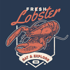 fresh lpbster seafood illustration