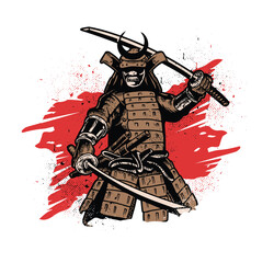 Samurai warrior vector illustration