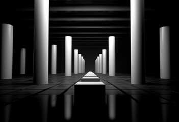 Fototapeta premium Grunge abstract black and white background on the subject of modern interior, architecture or technology