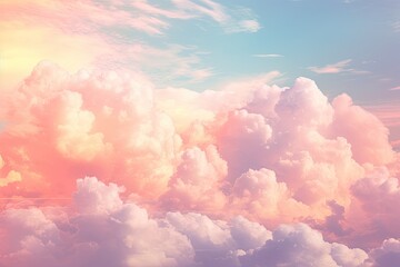 Soft Pastel Sky at Sunset: A Dreamy Serenade of Delicate Clouds and Tranquil Colors, generative AI