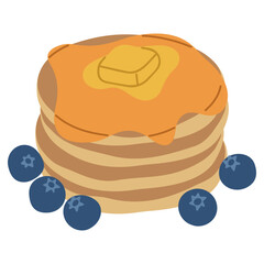 Pancake Single cute on a white background, vector illustration.