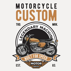 vintage motorcycle badge vector illustration