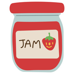 Jam single cute on a white background, vector illustration.