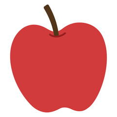 Apple single 1 cute on a white background, vector illustration.