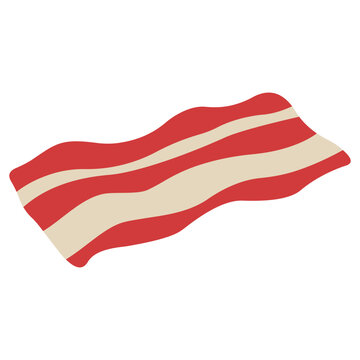Bacon single 2 cute on a white background, vector illustration.