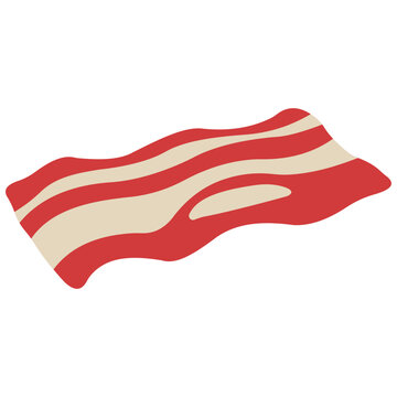 Bacon single 1 cute on a white background, vector illustration.