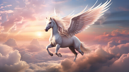 Obraz na płótnie Canvas Majestic Fantasy Pegasus horse flying