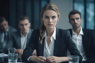 Fototapeta premium The Inspirational Leader: Working in synergy with the team to achieve business success - Generative AI