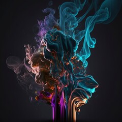 abstract colorful smoke background. Generative AI
