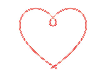 水引フレーム　水引で描かれたハート型のシンプルなフレーム素材