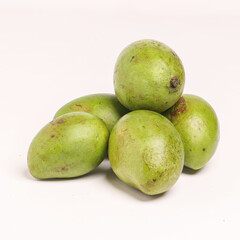 green mango on white background