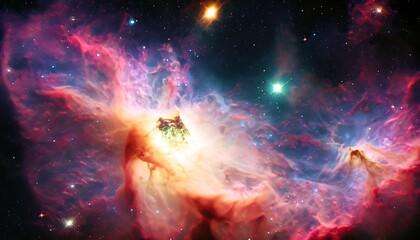 Praise with nebula abstract background