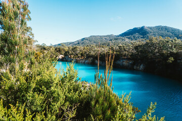 Little Blue Lake: A hidden treasure in Tasmania's North East, Australia.