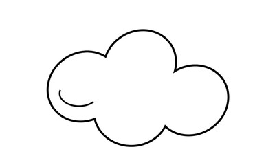 Cartoon hand drawn cute clouds isolated on white background. vector illustration