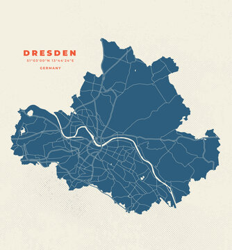 Dresden - Germany map vector poster flyer	