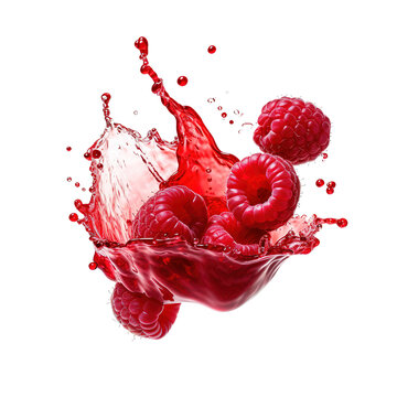 Raspberries in a splash of juice