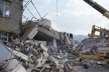 Antakya, Turkey - February 2023 Turkey Earthquake Scene: A large earthquake struck the east side of...
