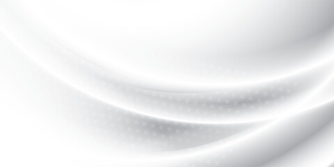 Abstract white and gray color, modern design stripes background with geometric round shape. Vector illustration.