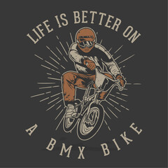 vintage illustration of bmx rider