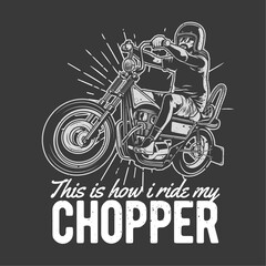 vintage illustration of chopper