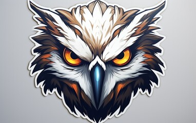 Enchanting Harpy Face Sticker on a Clean White Background. Generative AI