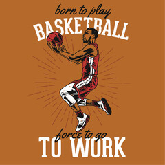 vintage illustration of man plating basketball