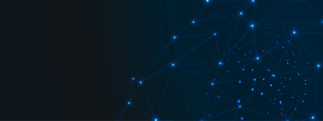 Fototapeta premium A beautiful Abstract digital technology background with network connection lines.