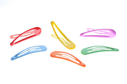 Metal hair clips of different colors