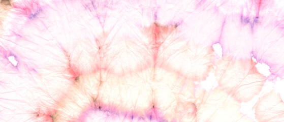 Fototapeta na wymiar Brown Bleach Dye. Tie Batik Light Background.