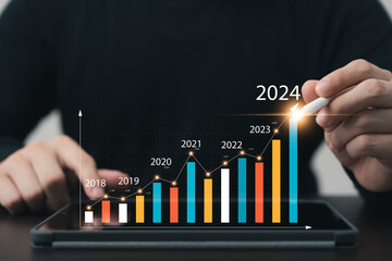 business growth and progress in 2024, Capture the essence of success and long-term investment with...