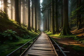 path in the forest generated by AI technology