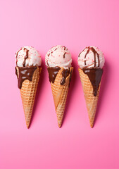 Ice sweet dessert hipster summer creative food pink delicious ice cream background cone cream