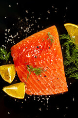 lightly salted salmon with dill and lemon